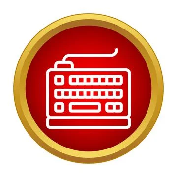 Keyboard icon representing computer hardware and input device Stock Illustration