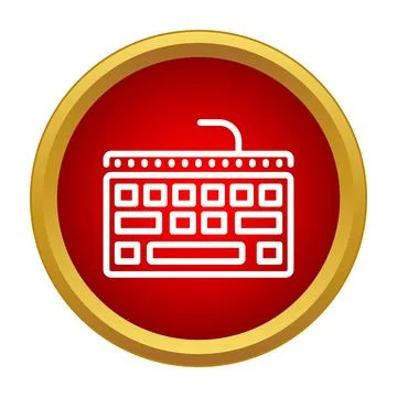Keyboard icon representing computer input and technology Illustrazione stock
