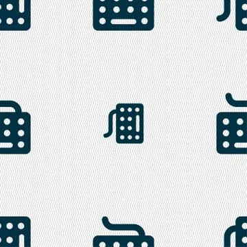 Keyboard icon sign. Seamless pattern with geometric texture. Vector Stockillustratie