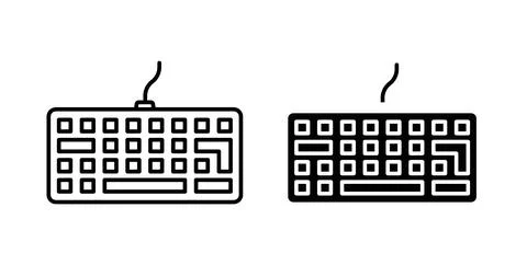 Keyboard icon symbol. Vector illustration pack in black color. Stock Illustration