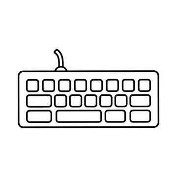 Keyboard icon symbolizing computer typing, text input, office productivity Stock Illustration