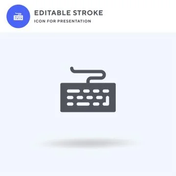 Keyboard icon vector, filled flat sign, solid pictogram isolated on white, logo Stock Illustration