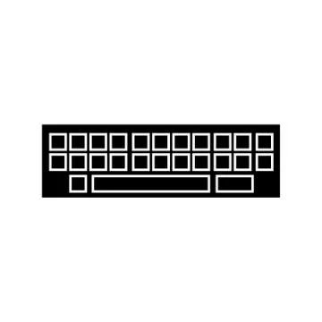 Keyboard icon, vector illustration, black sign on isolated background Stock Illustration