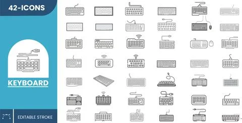 Keyboard Icons Set Stock Illustration
