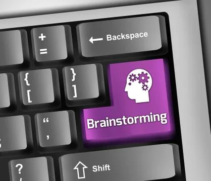 Keyboard illustration brainstorming Illustrazione stock
