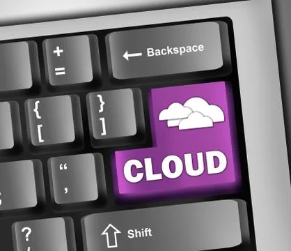 Keyboard illustration "cloud computing" Illustrazione stock