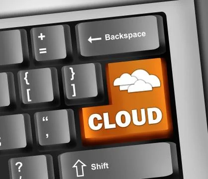 Keyboard illustration "cloud computing" Illustrazione stock