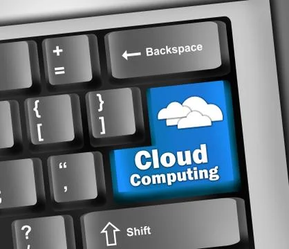 Keyboard illustration "cloud computing" Stock Illustration