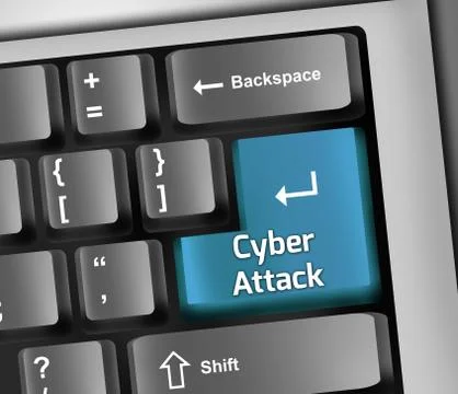 Keyboard illustration cyber attack Ilustración de archivo