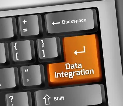 Keyboard Illustration Data Integration 스톡 일러스트