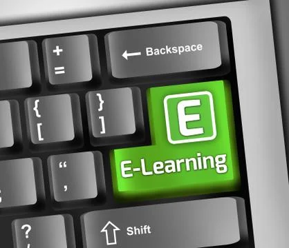 Keyboard illustration e-learning Illustrazione stock