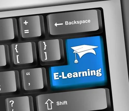 Keyboard illustration e-learning Stock Illustration