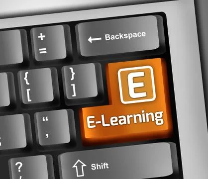 Keyboard illustration e-learning 스톡 일러스트