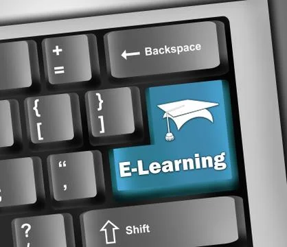 Keyboard illustration e-learning Illustrazione stock
