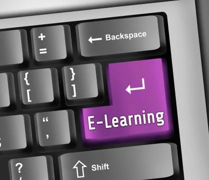 Keyboard illustration e-learning Stockillustratie