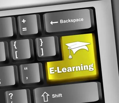 Keyboard illustration e-learning Stock Illustration