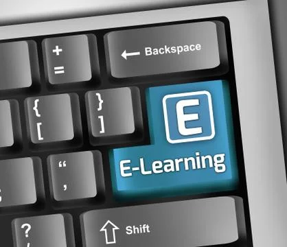 Keyboard illustration e-learning Illustrazione stock
