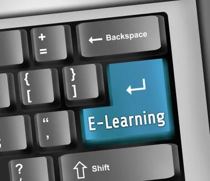 Keyboard illustration e-learning Illustrazione stock