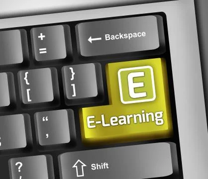 Keyboard illustration e-learning Stock Illustration