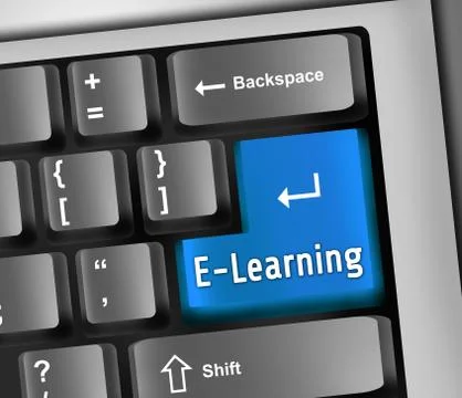 Keyboard illustration e-learning Illustrazione stock