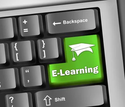 Keyboard illustration e-learning Illustrazione stock