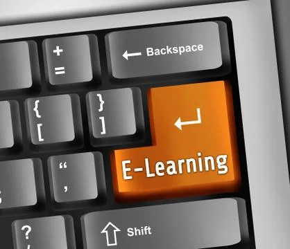 Keyboard illustration e-learning Illustrazione stock
