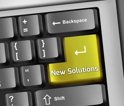 Keyboard Illustration New Solutions Stock Illustration