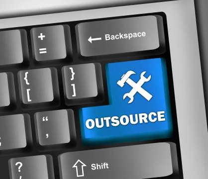 Keyboard illustration outsourcing Illustrazione stock