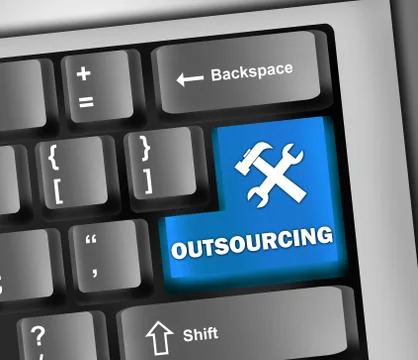 Keyboard illustration outsourcing Stock Illustration