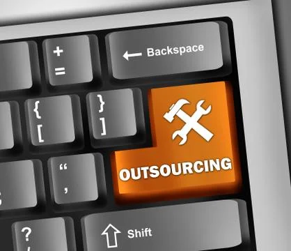 Keyboard illustration outsourcing Stock Illustration