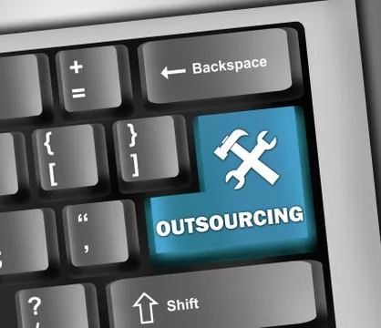 Keyboard illustration outsourcing Stock Illustration