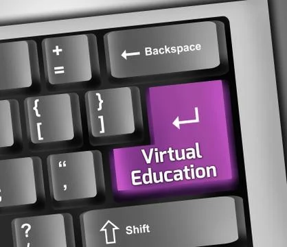 Keyboard Illustration Virtual Education Stock Illustration