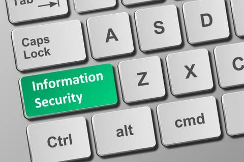 Keyboard with information security button Stock Illustration