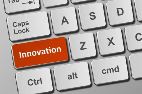 Keyboard with innovation button Stock Illustration