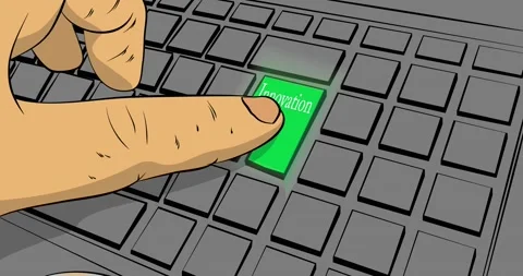 Keyboard with Innovation word Video stock 171808591