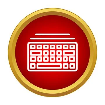 Keyboard input device icon in red circle Illustrazione stock