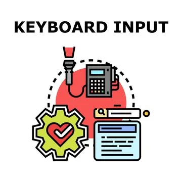 Keyboard input vector concept with information search Illustrazione stock