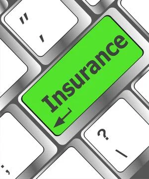 Keyboard with insurance button. Computer laptop keyboard Illustrazione stock