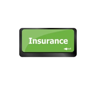 Keyboard with insurance button. Computer laptop keyboard Stock Illustration