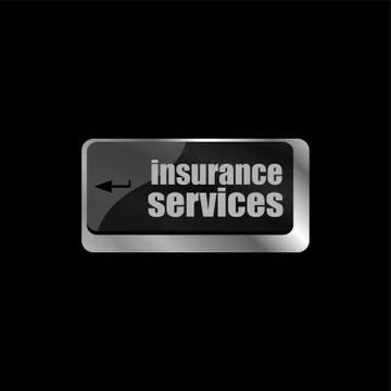 Keyboard with insurance services button, internet concept イラスト素材