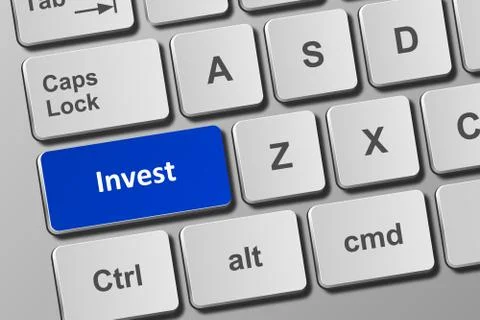 Keyboard with invest button Stock Illustration