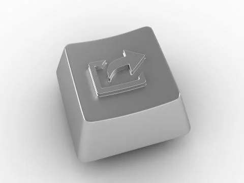 Keyboard key with arrow sign. Stock Illustration