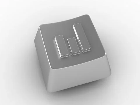 Keyboard key with bars sign. Stock Illustration