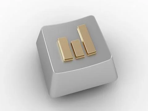 Keyboard key with bars sign. Stock Illustration
