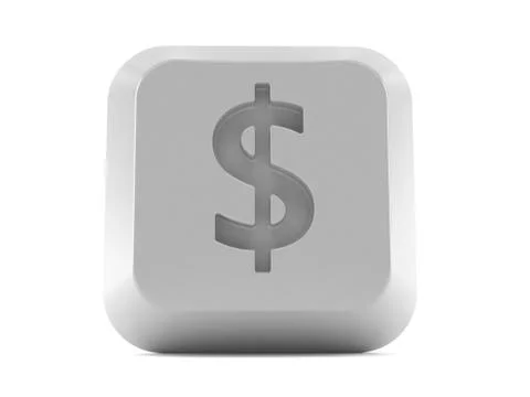 Keyboard key with dollar symbol Stock Illustration