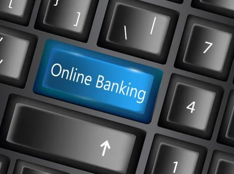 Keyboard key with enter button banking Stock Illustration
