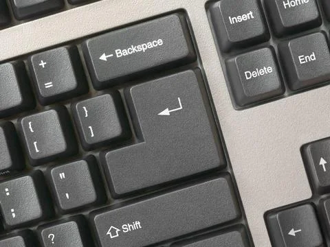Keyboard - key Enter Keyboard - key Enter, clean, isolated (clipping path ... Stock Photos
