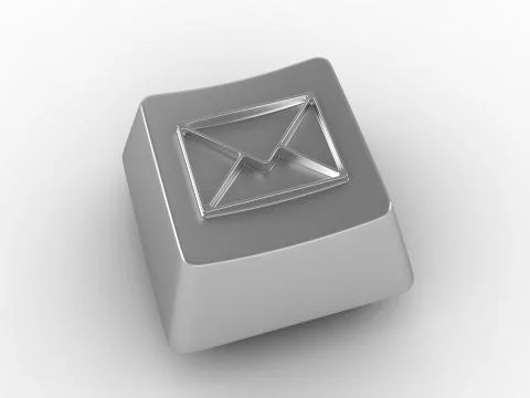 Keyboard key with envelop sign. Stock Illustration