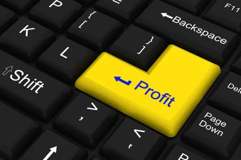 Keyboard with key for profit Stock Illustration