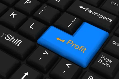 Keyboard with key for profit Stock Illustration